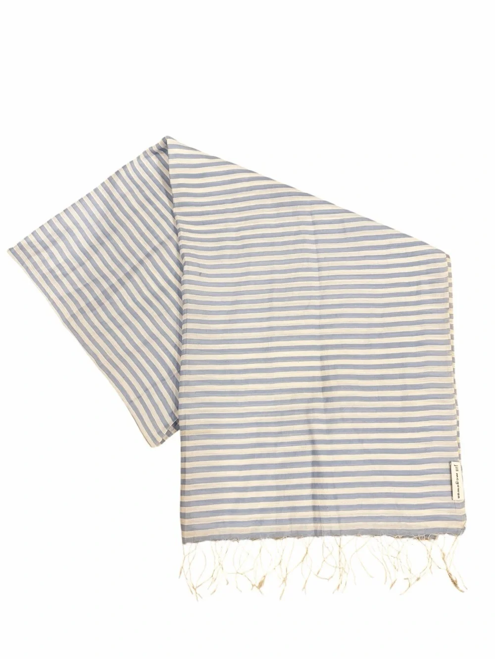 Jill McGowan Striped Cotton Wrap Scarf with Fringe